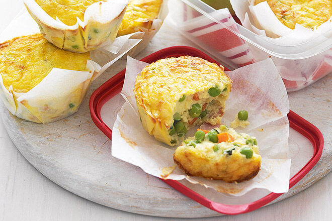 Sandwich-free school lunchbox ideas - Vegetable and bacon frittatas