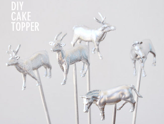 DIY Silver Animal Cake Toppers via Visual Heart
