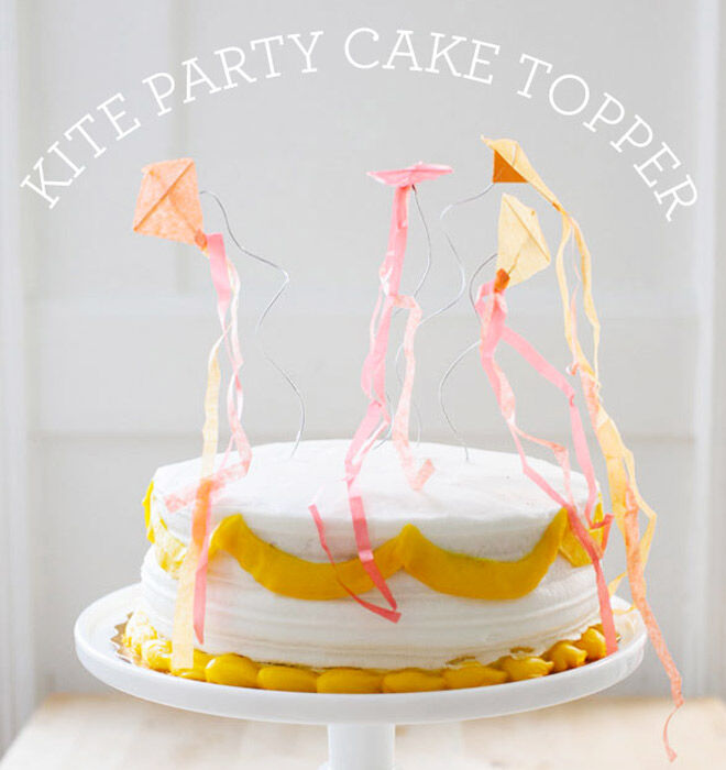 DIY Kite Cake Topper via Oh Happy Day