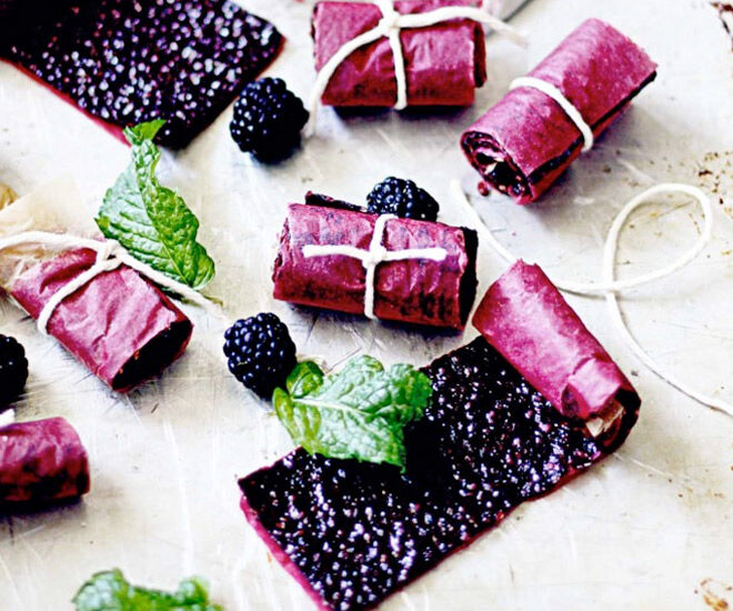 Refreshing recipe for blackberry, mint & lime fruit roll-ups