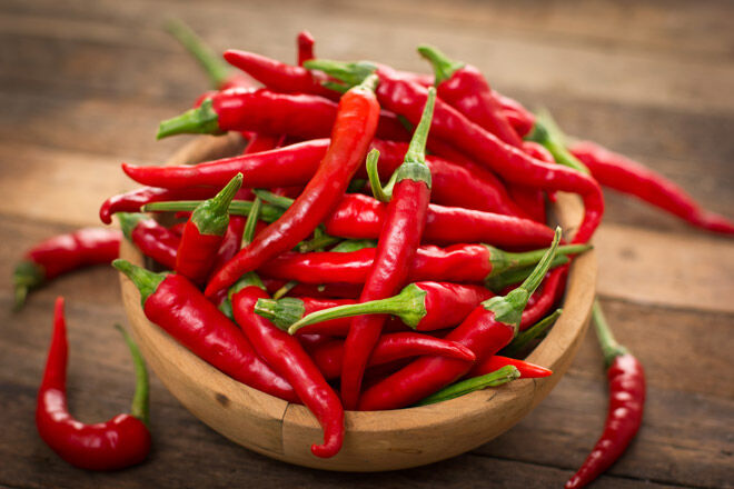 Eating hot chillies