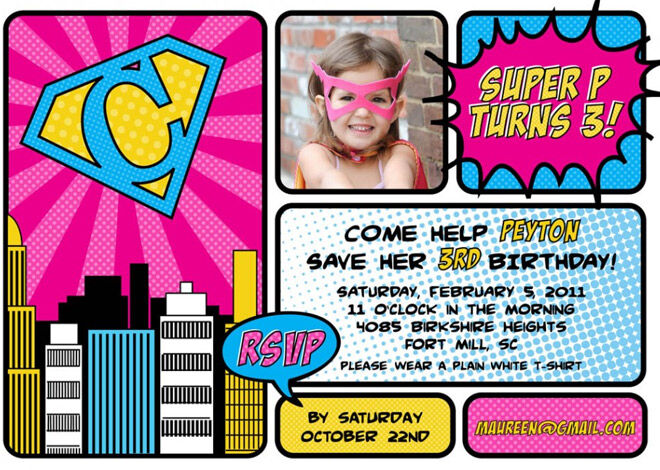 Superhero Invitations