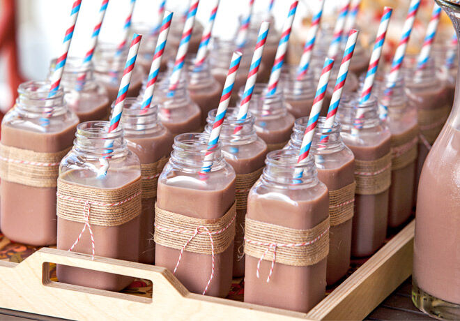 Sugar-free chocolate milk for kids parties.
