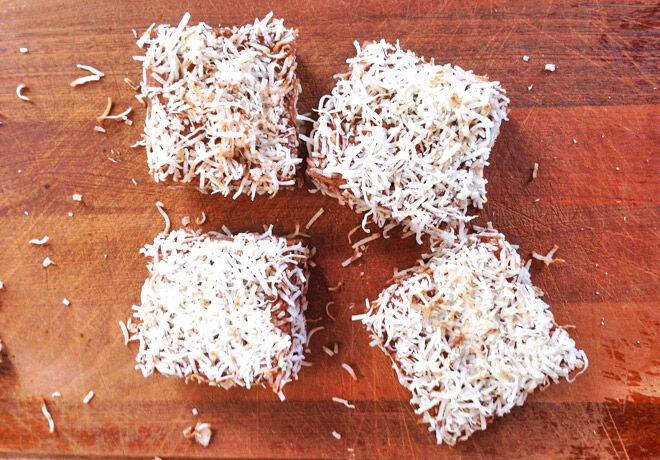 Sugar-free Lamington Recipe - great for kids parties and afternoon tea