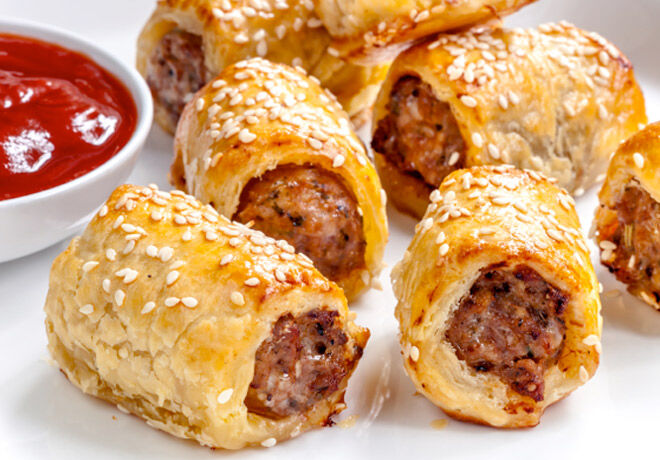 Scrummy recipe for Pork & Fennel Sausage Rolls via I Quit Sugar - Great for parties and family gatherings.