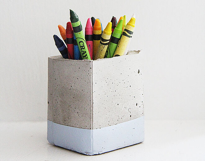 concrete - crayon holder