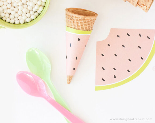 watermelon - ice cream cone