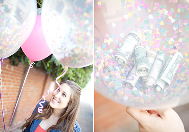 13 DIY Balloon Projects: Balloons filled with money and confetti make a great fun gift | Mum's Grapevine