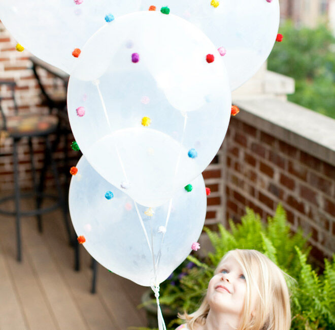 13 DIY Balloon Projects - Pom Pom Balloons| Mum's Grapevine