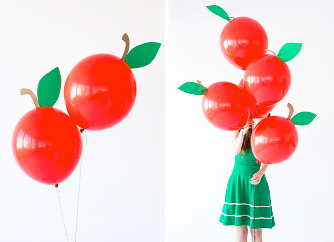 13 DIY Balloon Projects: Sweet apple balloons | Mum's Grapevine