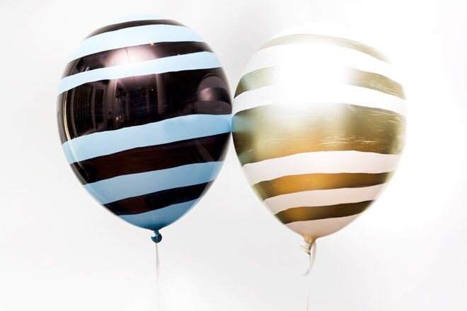 DIY Balloon Projects to Make Your Party Pop: Painted stripes look awesome for a safari party | Mum's Grapevine
