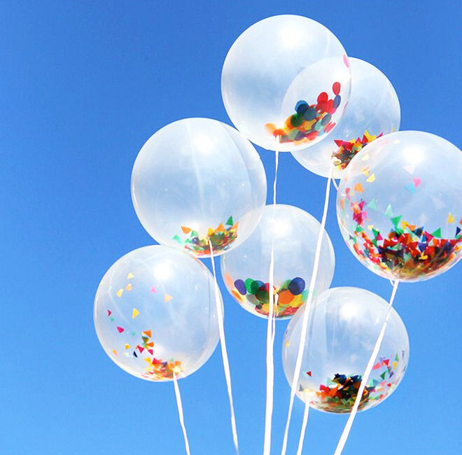 DIY Balloon Projects: Simply fill balloons with sprinkles and they look great! | Mum's Grapevine