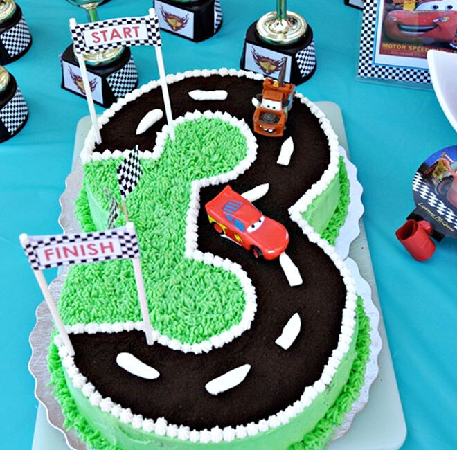 Birthday Cakes for Boys: Cars Race Track via The Domestic Project | Mum's Grapevine