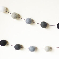 Black and White Felt Garland from Little Rosie Me