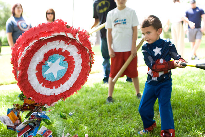 DIY Captain America Pinata via Bead and Cord