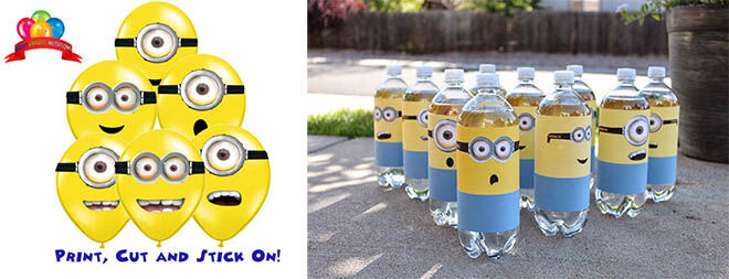 Minion party bottles and balloons | Mum's Grapevine
