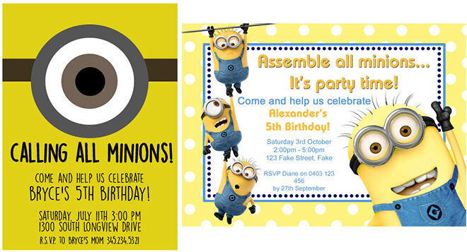 Minion Party Invites | Mum's Grapevine