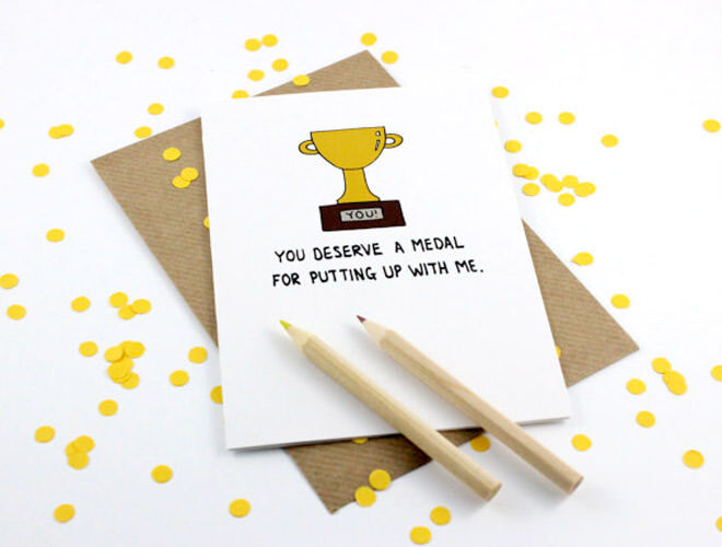 Etsy gold medal Father's Day card