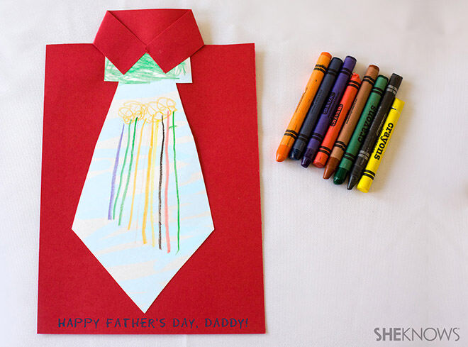 12 DIY Craft Ideas for Father's Day: Tie colouring-in card | Mum's Grapevine