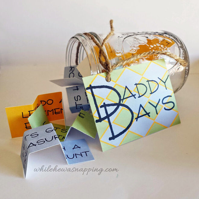 12 Cute craft ideas for Father's Day: A 'Daddy Days' jar. Super easy for the kids! | Mum's Grapevine