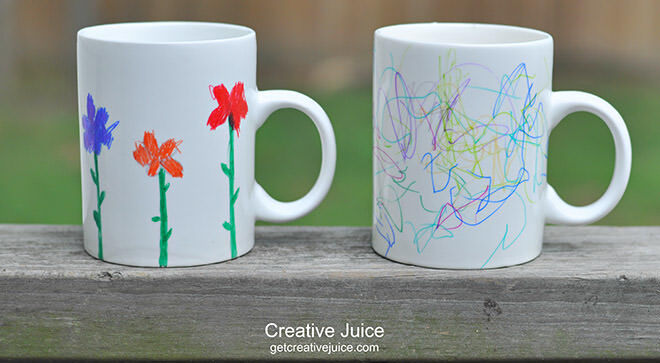 12 easy DIY gift ideas for Father's Day: Draw on mugs with Sharpie markers! | Mum's Grapevine