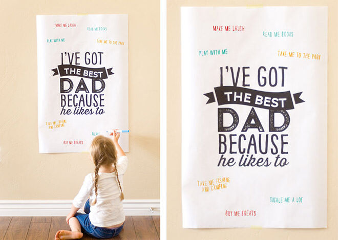12 homemade gift ideas for Father's Day: Printable poster with messages of love | Mum's Grapevine