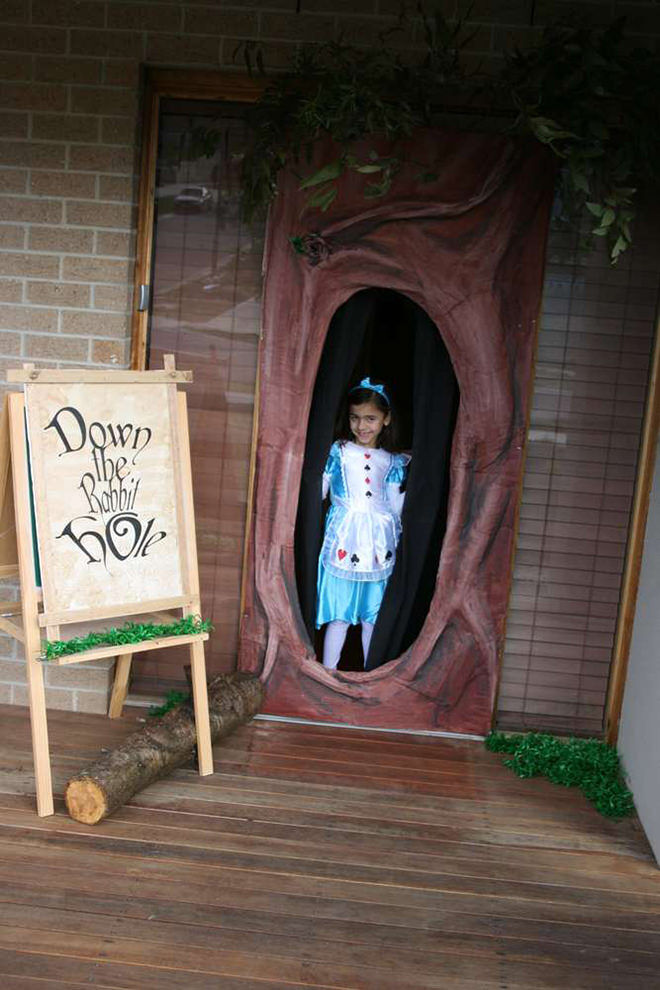 There are so many ways to throw a wonderful Alice in Wonderland party and this front door is one of our favourites.