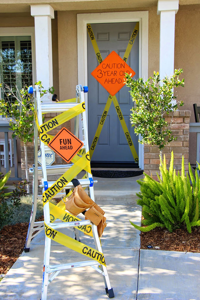 Construction party front door DIY