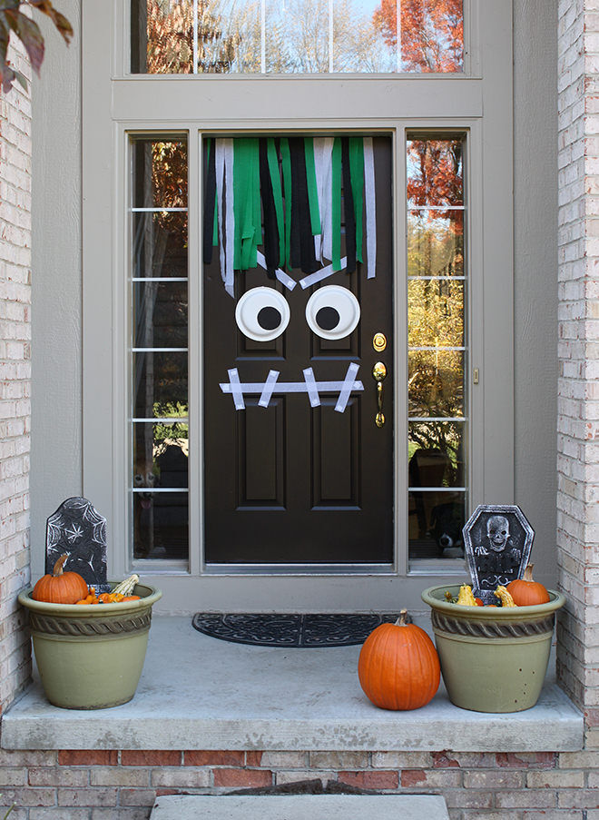 Scare Trick or Treaters on Halloween with a front door monster!