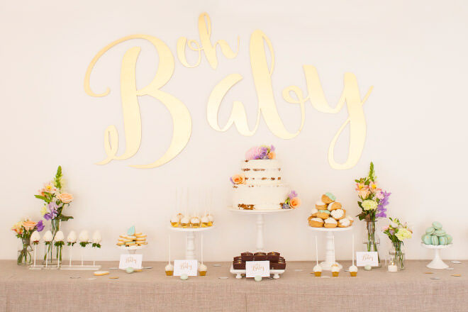Mum's Grapevine presents Elise Swallow's baby shower with dessert table by Burnt Butter