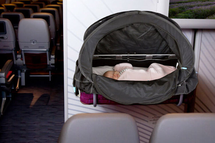 Bassinet cover on planes for babies