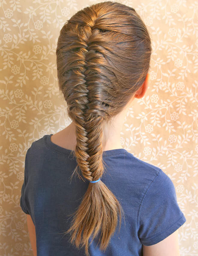 We love this fishtail braid for under school hats.
