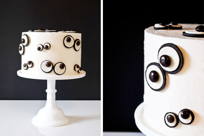 Oreos make this Googly Eye Halloween Cake super cool