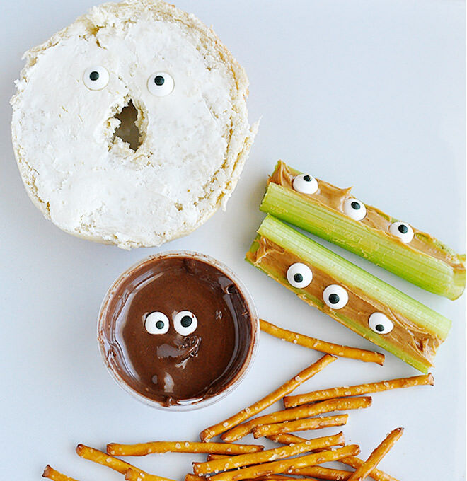 This snack that will really have the munchkins looking twice a few google eyes work wonders on Halloween.. 