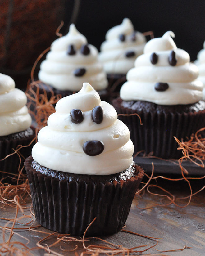 Lots of icing means lots of yummy goodness on these ghostly cupcakes.