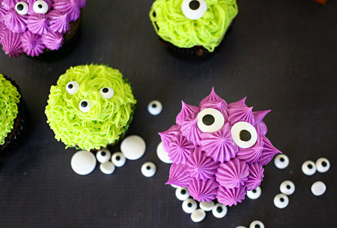 Monsters are yummier when they are made with icing and cupcakes. And cuter too.