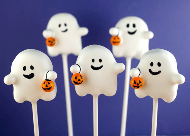 The kids will be spooked into a sugar high with these ghostly cake pops
