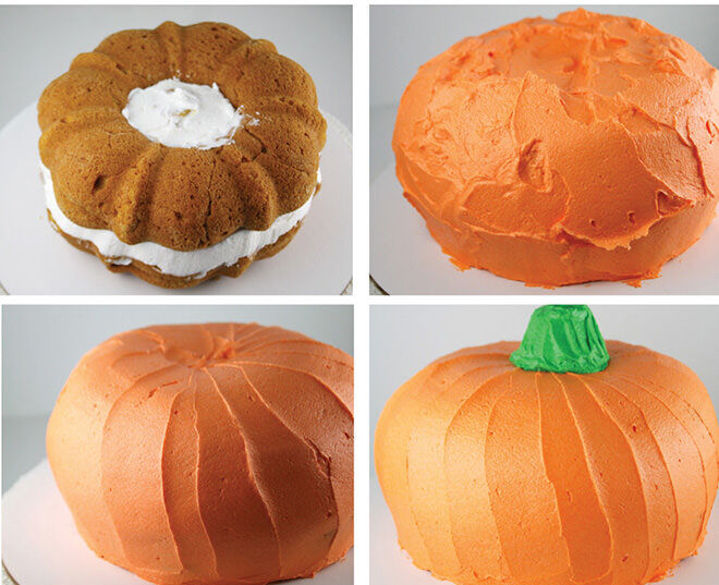 If you make a cake into a pumpkin it is healthy - right? Perfect for Halloween!