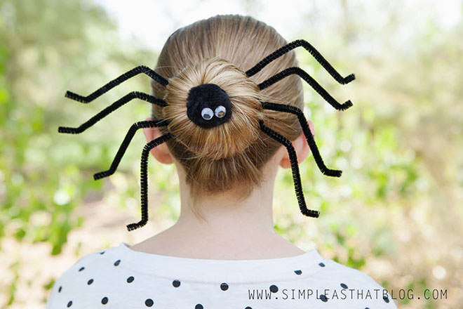 Keep it understated this Halloween with a spider bun. Cool!