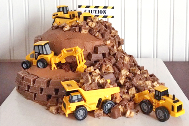 Huge digger cake for a brilliant birthday