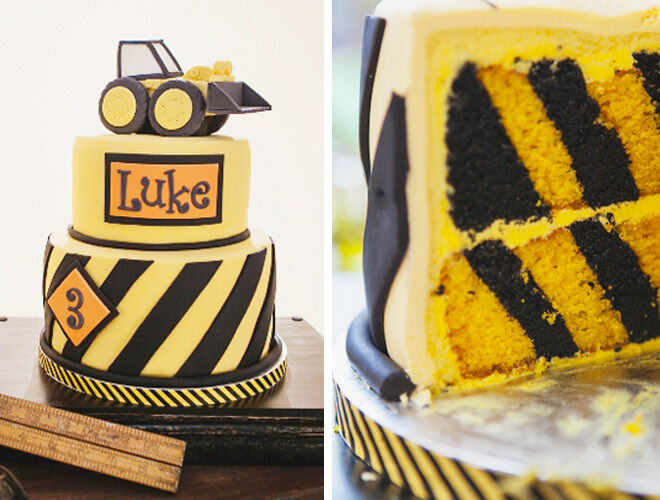 Decorate the outside and inside of your cake like this Hazard celebration bake!