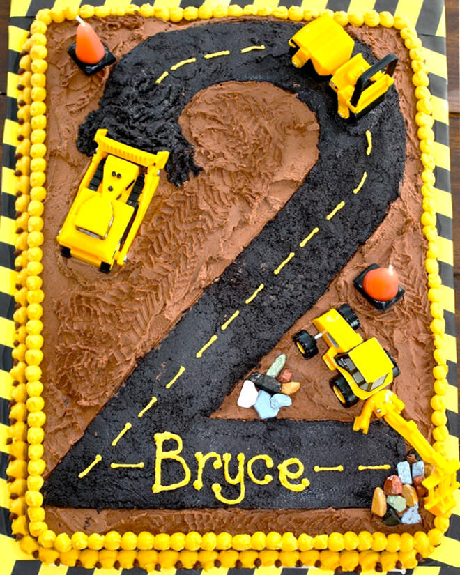 Tarmac and digger cake for their birthday 