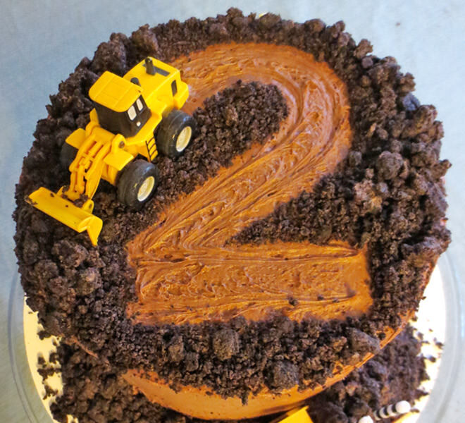 Digger birthday cake