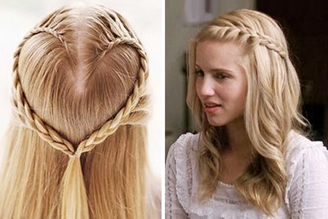 Easy hairstyles for school or under a hat - Love heart braid