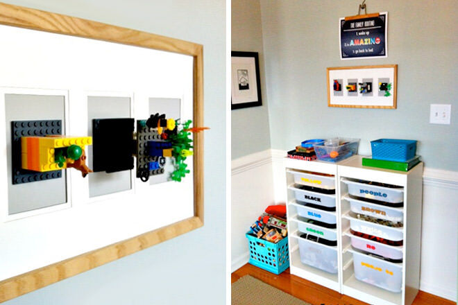Use the Trofest IKEA storage unit to store the family's different LEGO colours