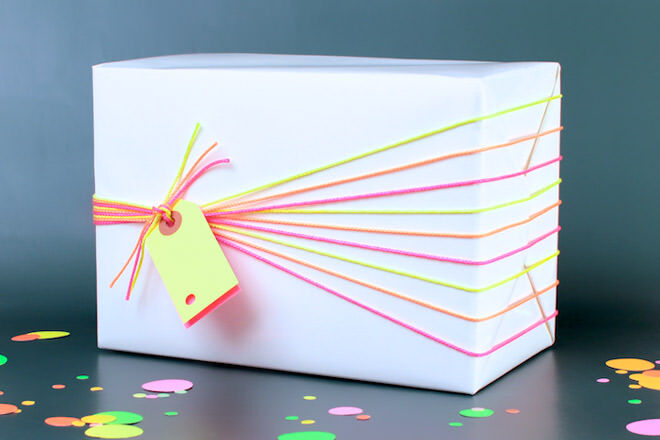 Neon gift wrapping ideas