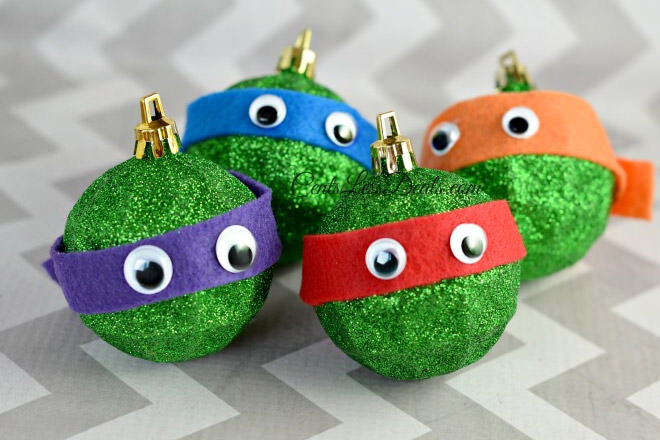 Little boys will go crazy for these Teenage Mutant Ninja Turtles handmade baubles.