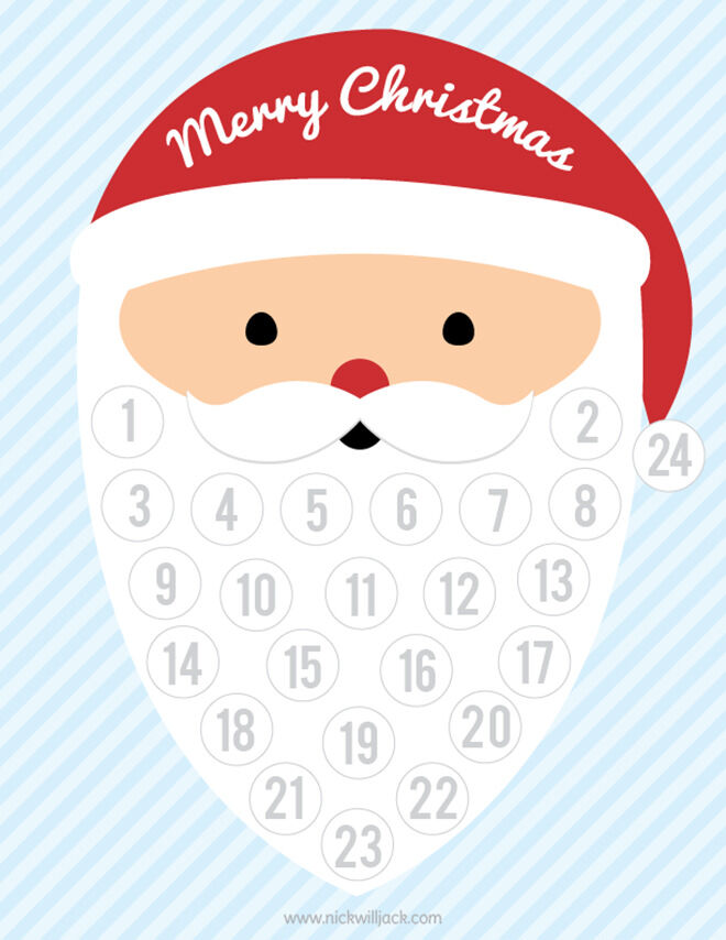 Ho Ho Ho let Santa help the kids count down to Christmas with this simple printable.