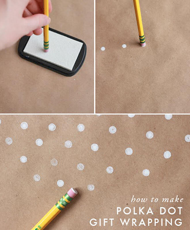 Use the eraser on the end of a pencil to make little snowy dots on your paper.