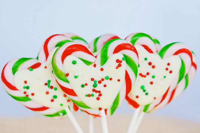 Candy cane Christmas lollypops